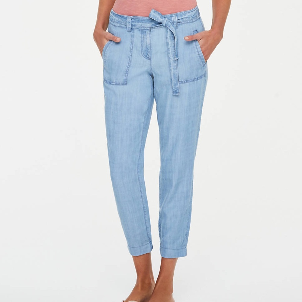Loft Chambray Cargo Joggers